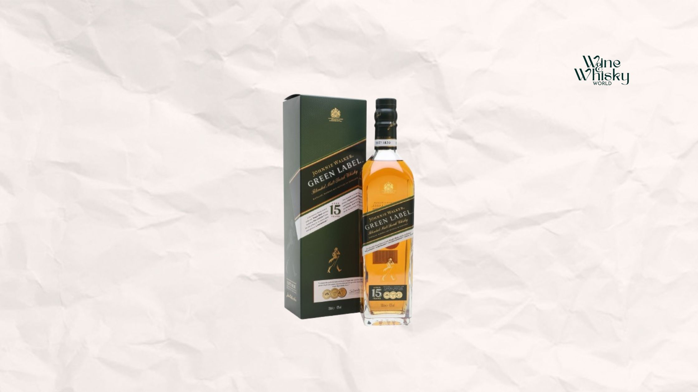 Johnnie Walker Green Label (Blended Malt Scotch Whisky - Scotland) with winewhiskyworld logo 
